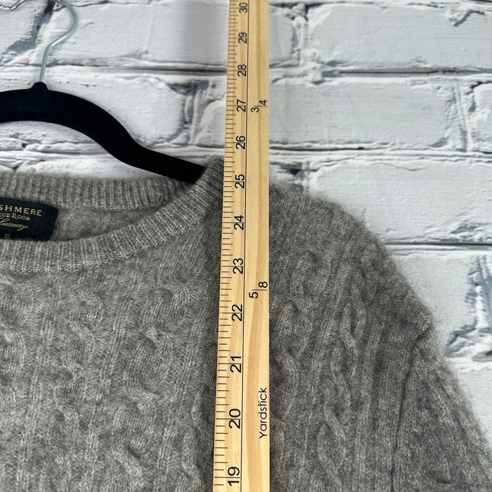 Cashmere Club Room Luxury Sweater Women’s XL Gray Cable Knit Academia Preppy - Picture 8 of 9